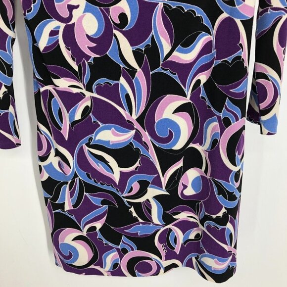 Juicy Couture Purple Black Abstract Long sleeve Viscose Mini  Dress size S - Picture 13 of 16